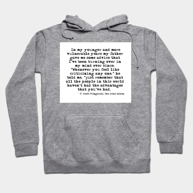 In my younger and more vulnerable years - F Scott Fitzgerald Hoodie by peggieprints